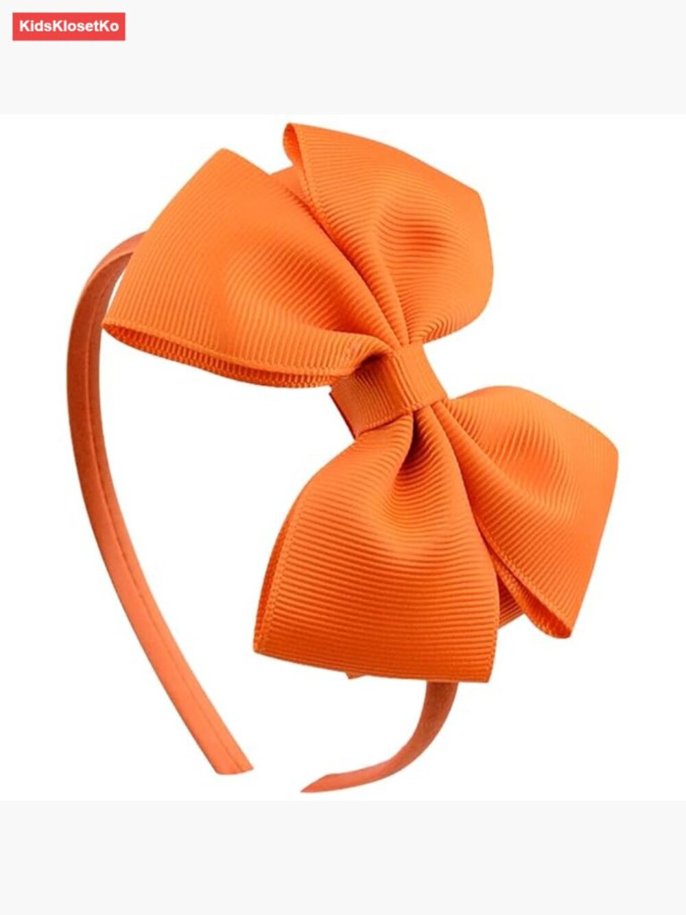 Orange Large Bow Headband Grosgrain Ribbon Hair Accessory for Women